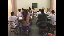 Hot shemale classroom threesome orgy
