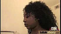 Ebony girlfriend takes huge loads of cum on her face 2