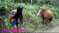 Heather Deep 4 wheeling on scary fast quad and Peeing next to horses in the jungle youtube version
