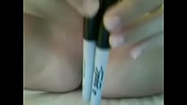 masturbating my pussy with pencils