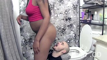 Nikki Ford Toilet Farts in Mouth