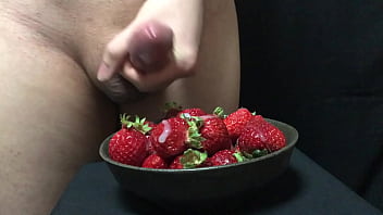 Cumshot on Strawberry