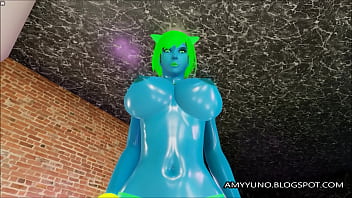 Sexy 3D Blue Alien Monster Babe con grandi tette in MMO per adulti!