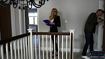 Sexy real estate agent MILF threesome with a client