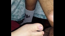 Toes feet footfetish cum