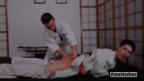 Two young judokas Enzo Lemercier & Timy Detours fucking on the tatami