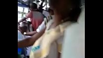 Girl showing her navel in bus part 2