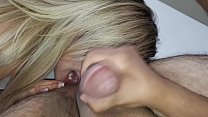 Mysterious blonde sucking cock and ass of boyfriend
