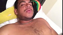 Hairy gets excited in bed thinking about fucking