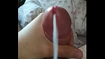 Big cumshot of mine after edging with rubber band