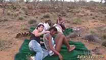 Настоящее африканское сафари, групповая секс-оргия на природе