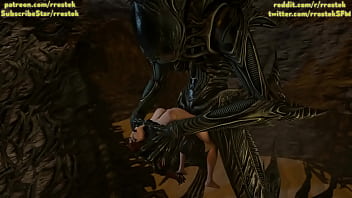 Samus Aran жестко трахнули инопланетяне, Xenomorph, хардкорное 3D-порно