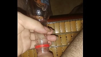 Little dick piss in bottle