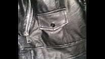 Cum on jacket leather my step sister