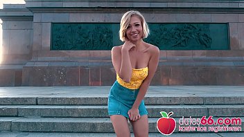 NATURAL TITS bouncing! Blonde TEEN Gabi Gold fucked by a Stranger in PUBLIC! Dates66.com