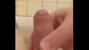 Jerking off my uncut cock in my bathroom