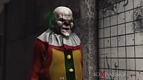Un clown maléfique joue avec une étudiante en chaleur dans un hôpital abandonné