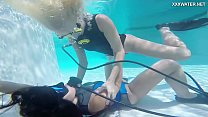 Hungarian lesbian babes underwater Vodichkina and Farkas