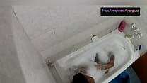 Hidden camera in the bath while teen masturbing the ass , her enter and fuck so hard