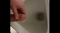 Cumshot in the urinal