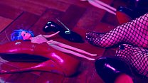 Fetish & whore in quarantine: pervert playing & enjoying high jump. (High heels, Ball gag & orgasm) - Bia Romanxxx