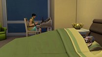 Сын трахает спящую маму после мастурбации перед компьютером