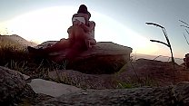 Lucão and Lunna Vaz at the viewpoint in São Thomé das Letras watching the sun rise and fuck in the mountains