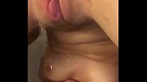 Pretty teen pissing on her face and mouth