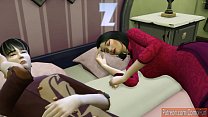 Hijastro japonés se folla a japonés después de que le dolía la mejilla y se fue a la cama junto a él compartiendo la cama juntos - Family Sex Taboo