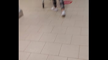 Round Bubble Butt Walks in Supermarket