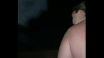 Naked BBW slut takes a HUGE piss in the back yard