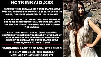 Barbarian lady deep anal fucking with dildo & belly bulge at the castle