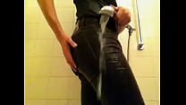 Shower in skinny black Cheap Monday - getting hart in wet tight jeans