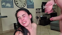 Spit on her, slap her, face fuck her. She needs to be humiliated | Cum in mouth