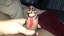 Stella drew a face on my penis and plays with him