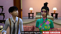 Belle-mère lesbienne japonaise et belle-fille Trick beau-fils à regarder pour les voir tout en ayant des relations sexuelles, puis il les rejoint aussi en trio