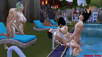 दूध माँ और पत्नी Epi 4 पूल Bulma और Chichi सुंदर पत्नियों में नंगा नाच उनके बच्चों को साझा करते हैं और एक नंगा नाच वे उसे कुछ हेनतई की तरह पिछवाड़े में बकवास