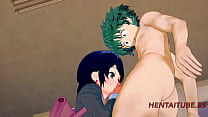 Boku No Hero Ladybug Hentai 3D - Joaninha Handjob e Boquete para Deku (Midoriya Izuku) e cums em sua boca
