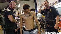Two officers arrest a guy then fuck him (part 2) - gay porn