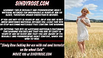 Sindy Rose fucking her ass with red anal terrorist on the wheat field