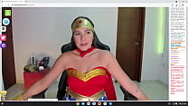 super horny wonder woman cosplay wants to fuck on cam
