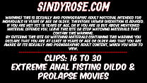 Sindy Rose compilation de fist anal extrême, gode et prolapsus 16 à 30