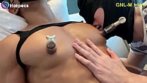 Hot Asian guy getting nipple sucked and played by 2!