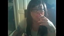 Cute BBW Tina Snua Smoking 2 Cork Cigarettes