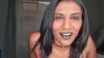 Desi slut wearing black lipstick wants her lips and tongue around your dick and taste your lips | close up | fetish