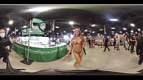 Hot Blonde webcam girl gives me a body tour at EXXXotica Nj 2021 in 360 degree VR
