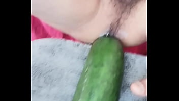 Crazy about cucumbers in the ass