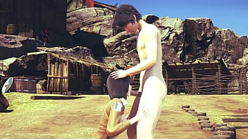 進撃の巨人変態-ミカサはフェラチオをし、それから彼は彼女にクンニリングスをします-マンガアニメ日本アジアゲームポルノ