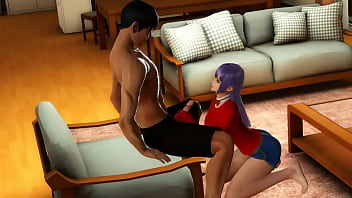 Cosplay de Athena kof faz sexo com um homem em jogabilidade 3d hentai