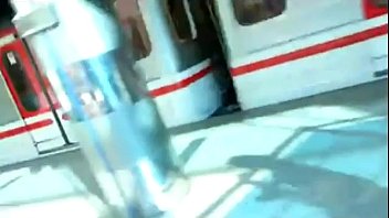 Man touch woman under dress in train